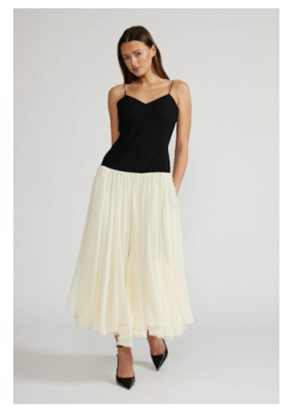 Lucy Paris - Isabella Black and Cream Isabella Color Block Dress