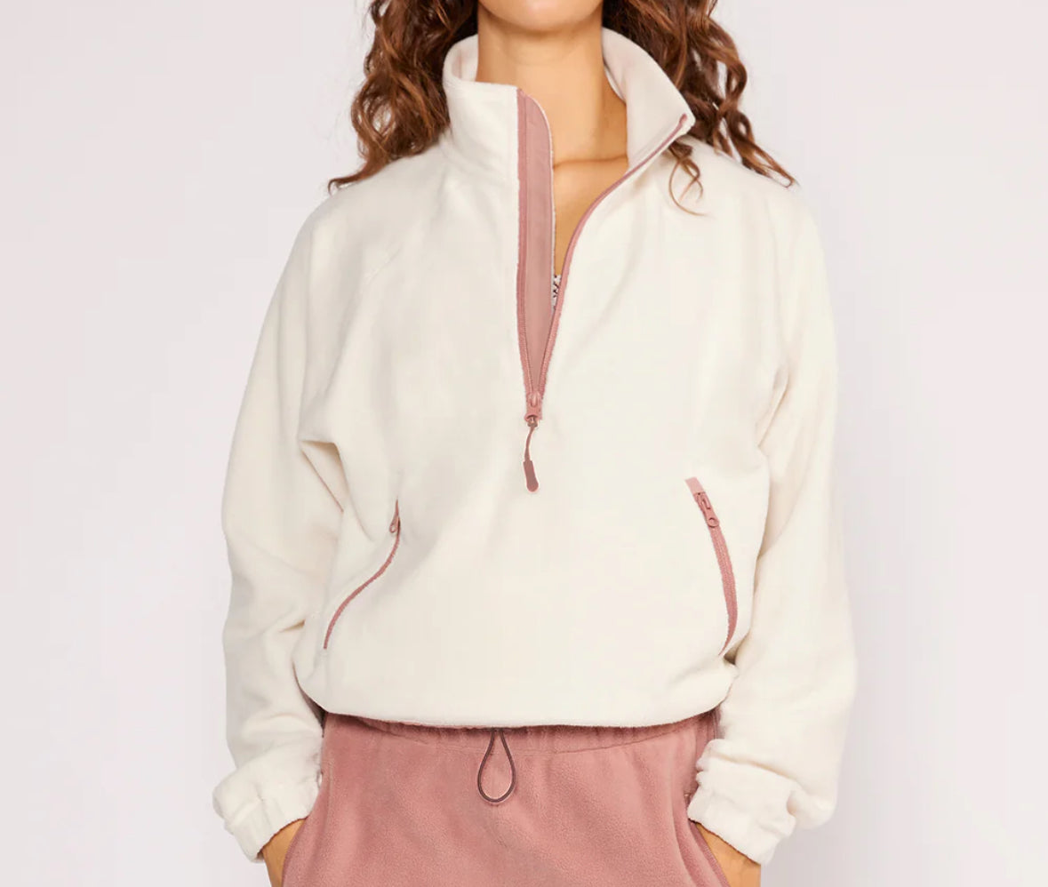 Cream Yoga - Stacey Polar Fleece Half Zip Pullover