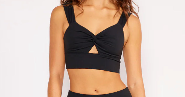 Cream Yoga - Molly Twist Front Bra Top (black)
