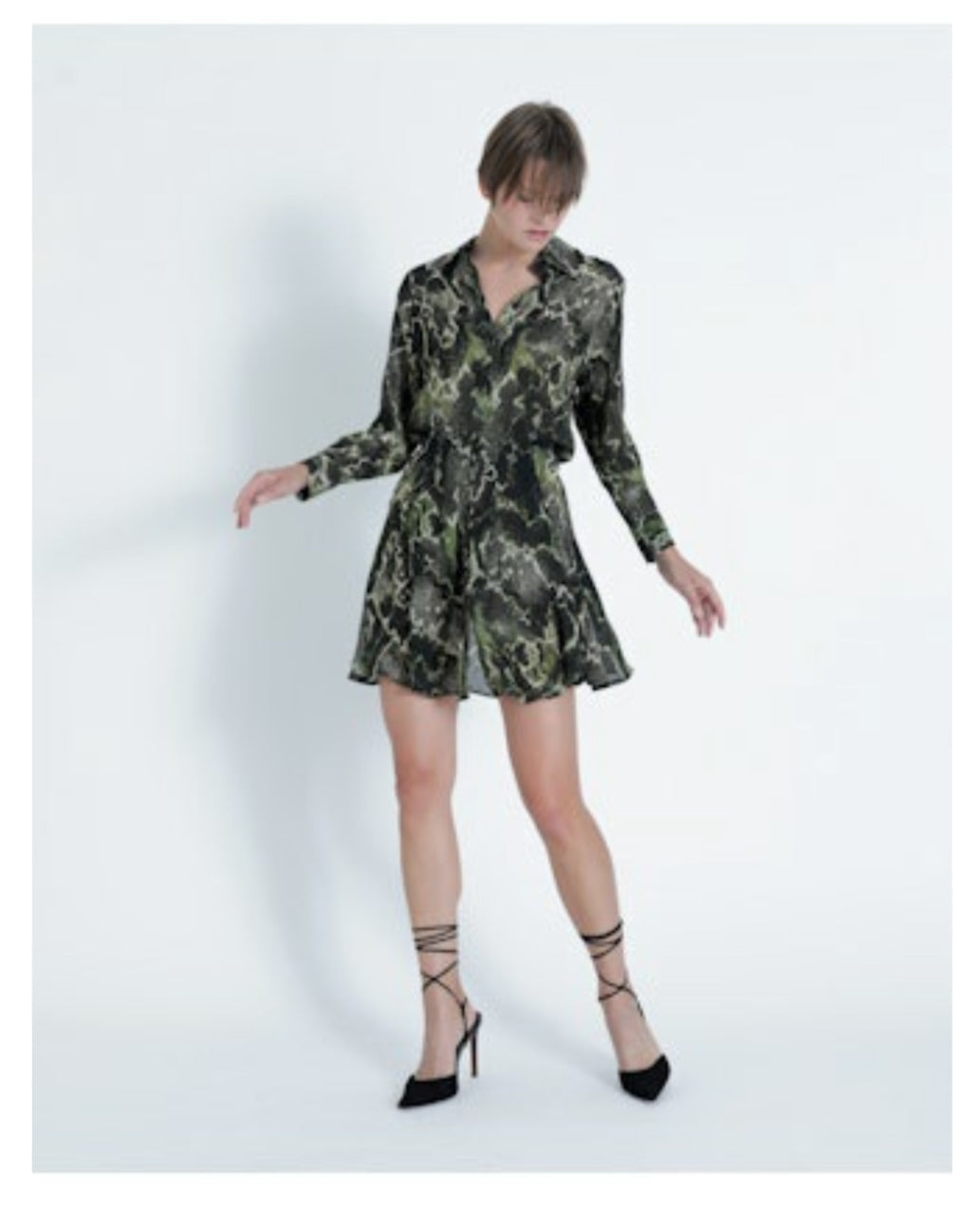 Karina Grimaldi - Army Snake Kylie Print Mini Dress