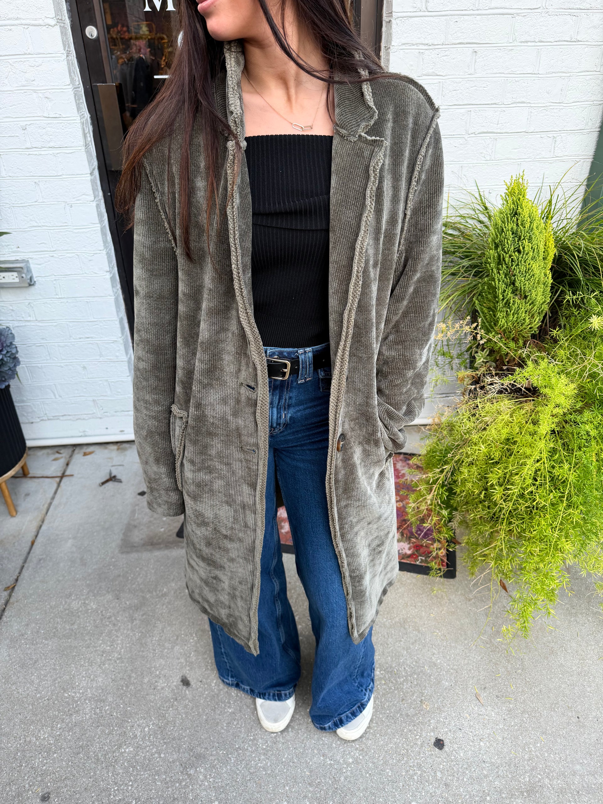 Milio Milano - Stand Collar Corduroy Car Coat