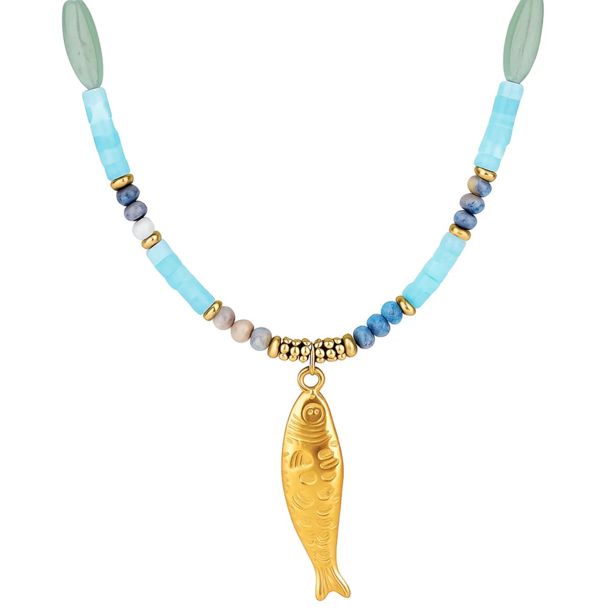 Ellie Vail - Akira Beaded Fish Pendant Necklace