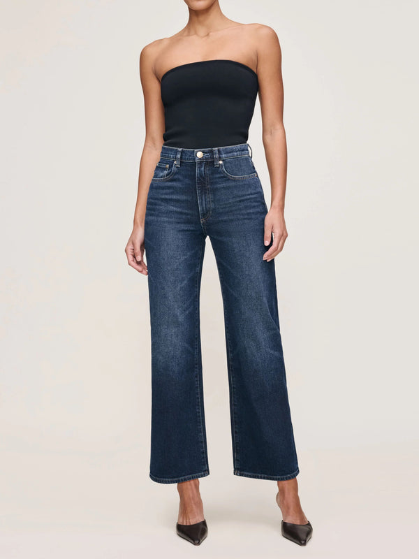 DL1961  - Dark Sea Karmine Refined Wide Leg High Rise 28" Jeans