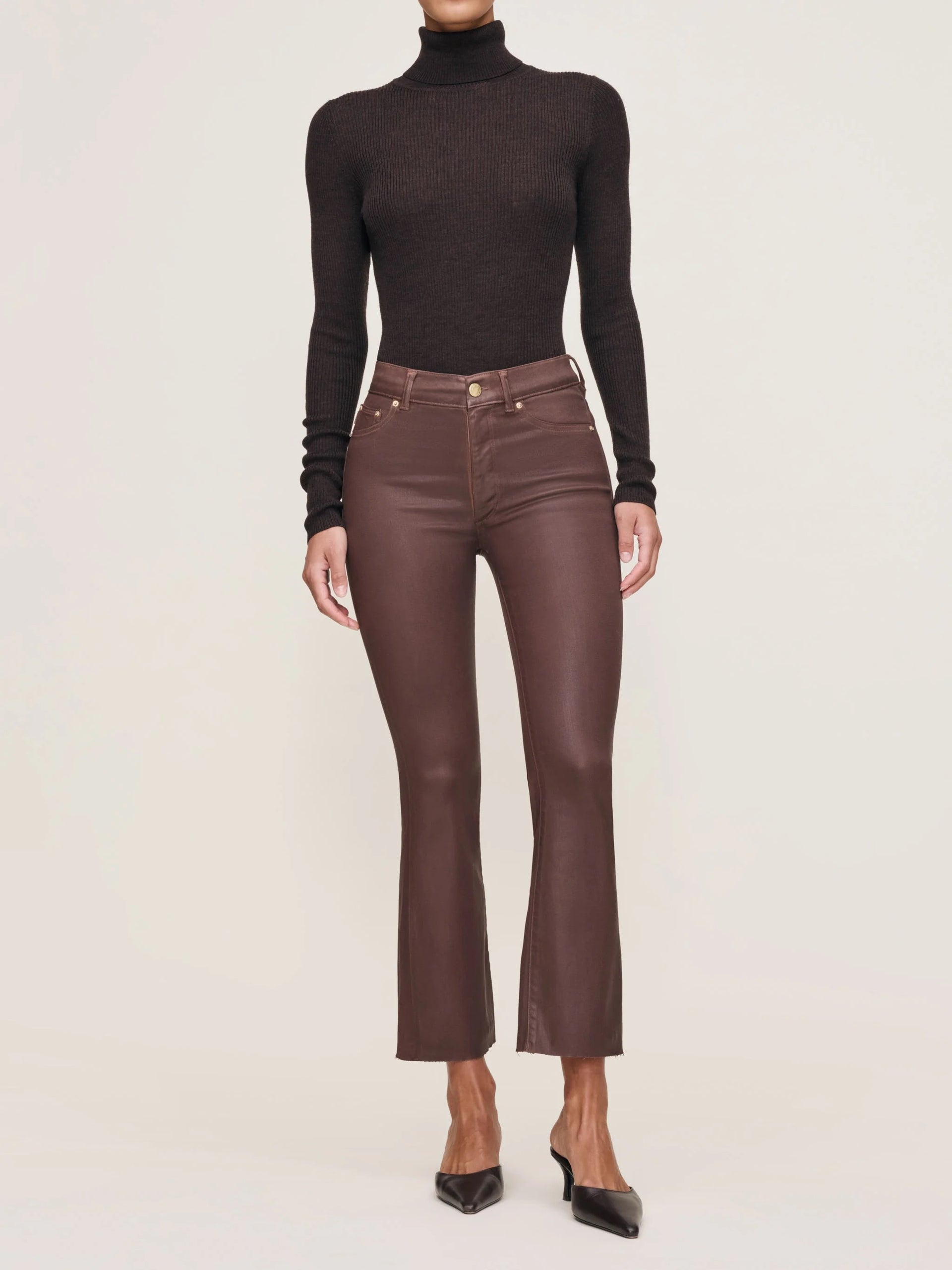 DL1961 - Toffee Coated Bridget Boot High Rise Crop Jeans