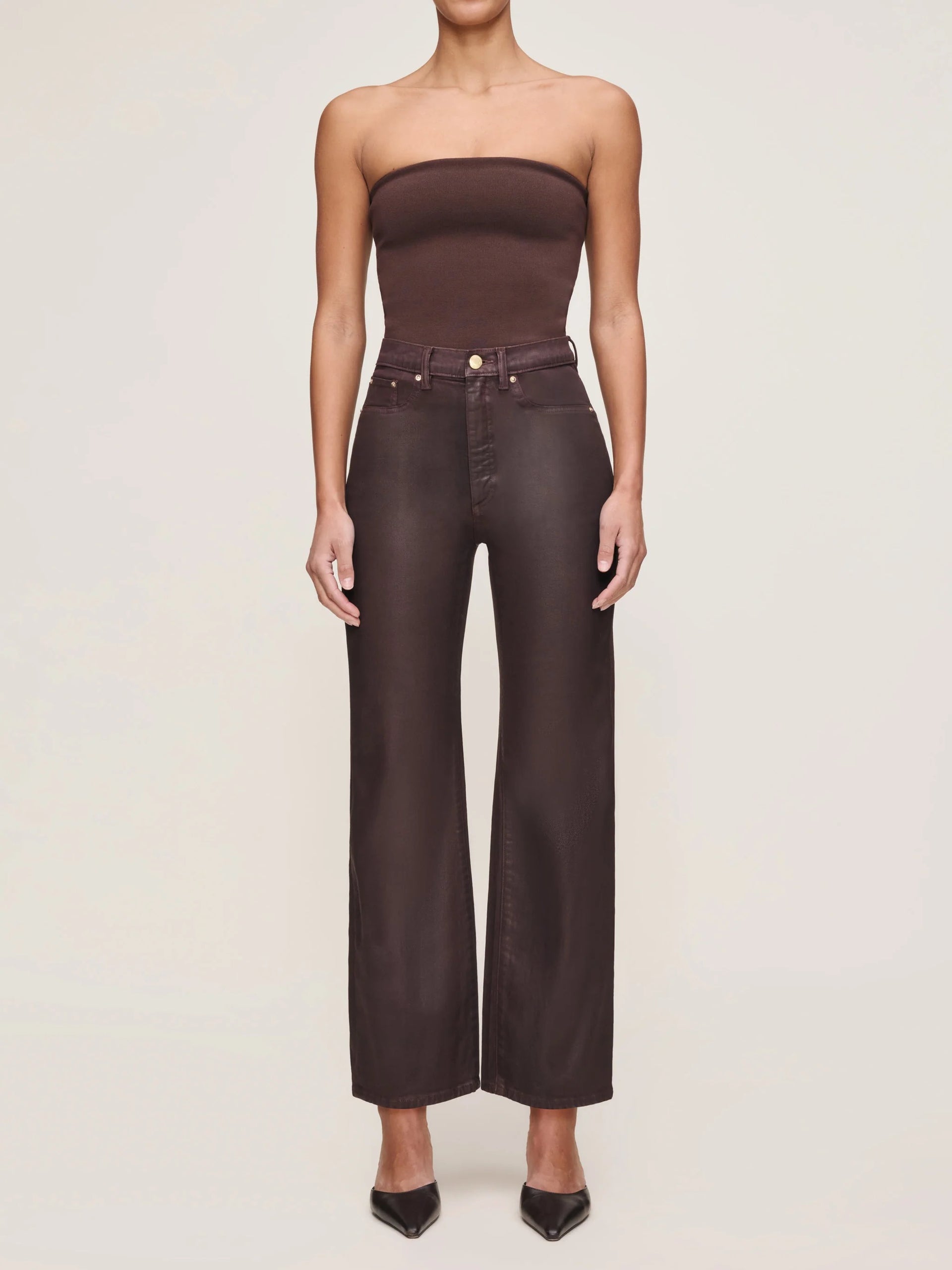 DL1961 - Brown Tube Top Instasculpt Fine Knit