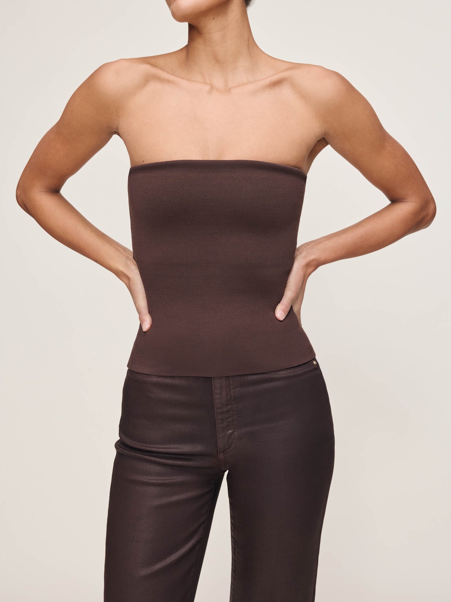 DL1961 - Brown Tube Top Instasculpt Fine Knit
