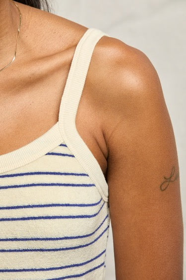 perfectwhitetee - Loveshack Stripe Loop Terry Mini Dress