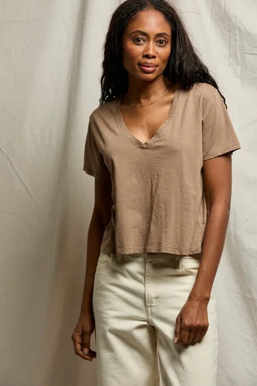 perfectwhitetee - Beckett Crispy Cotton V-Neck Tee