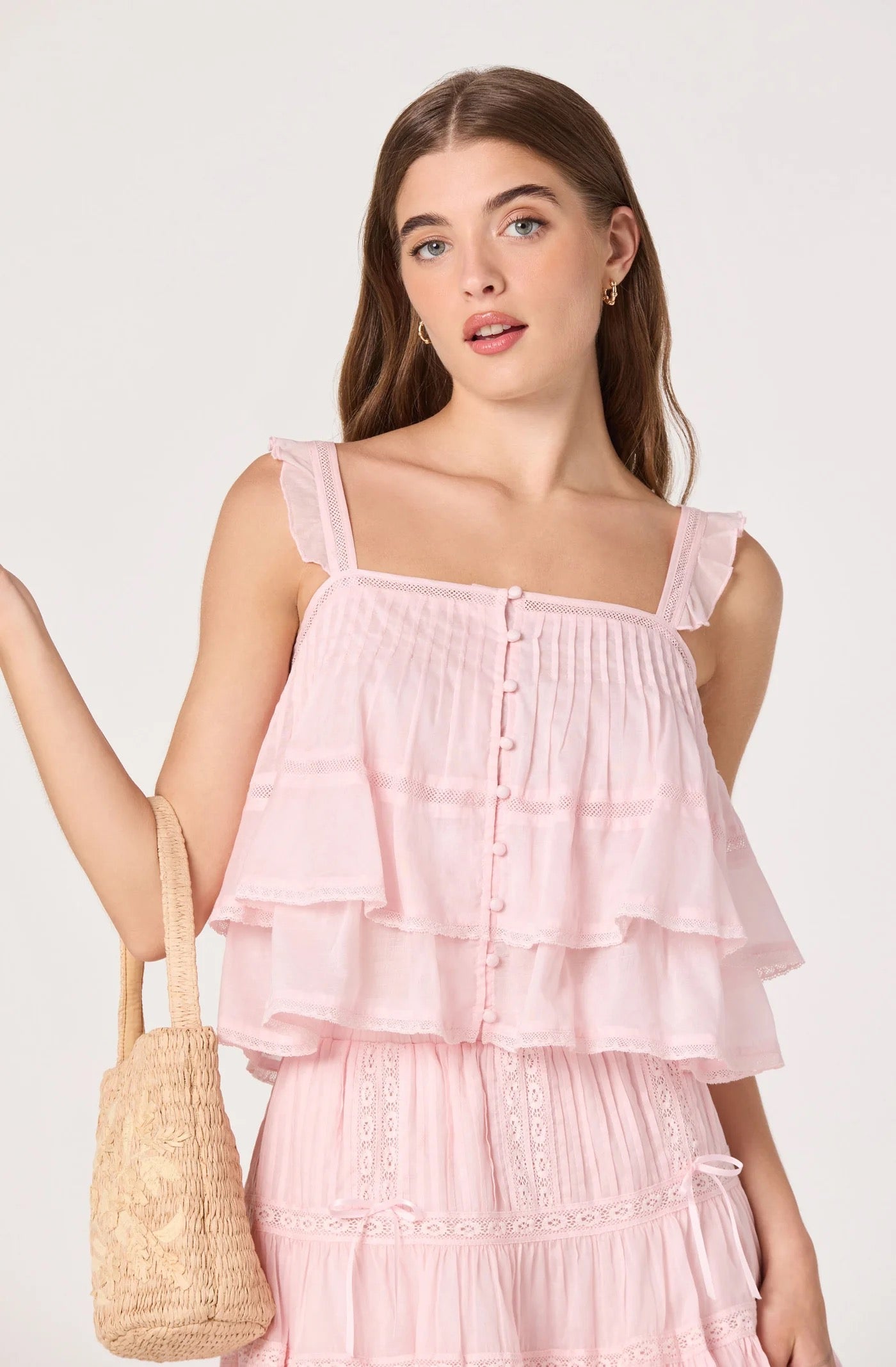 ASTR The Label - Delia Tiered Babydoll Top
