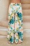 Milio Milano - Water lily Print Elastic Waistband Pants With Pockets