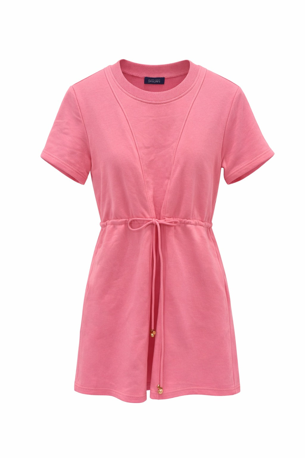 Meet Me In Santorini - Pink French Terry Dress