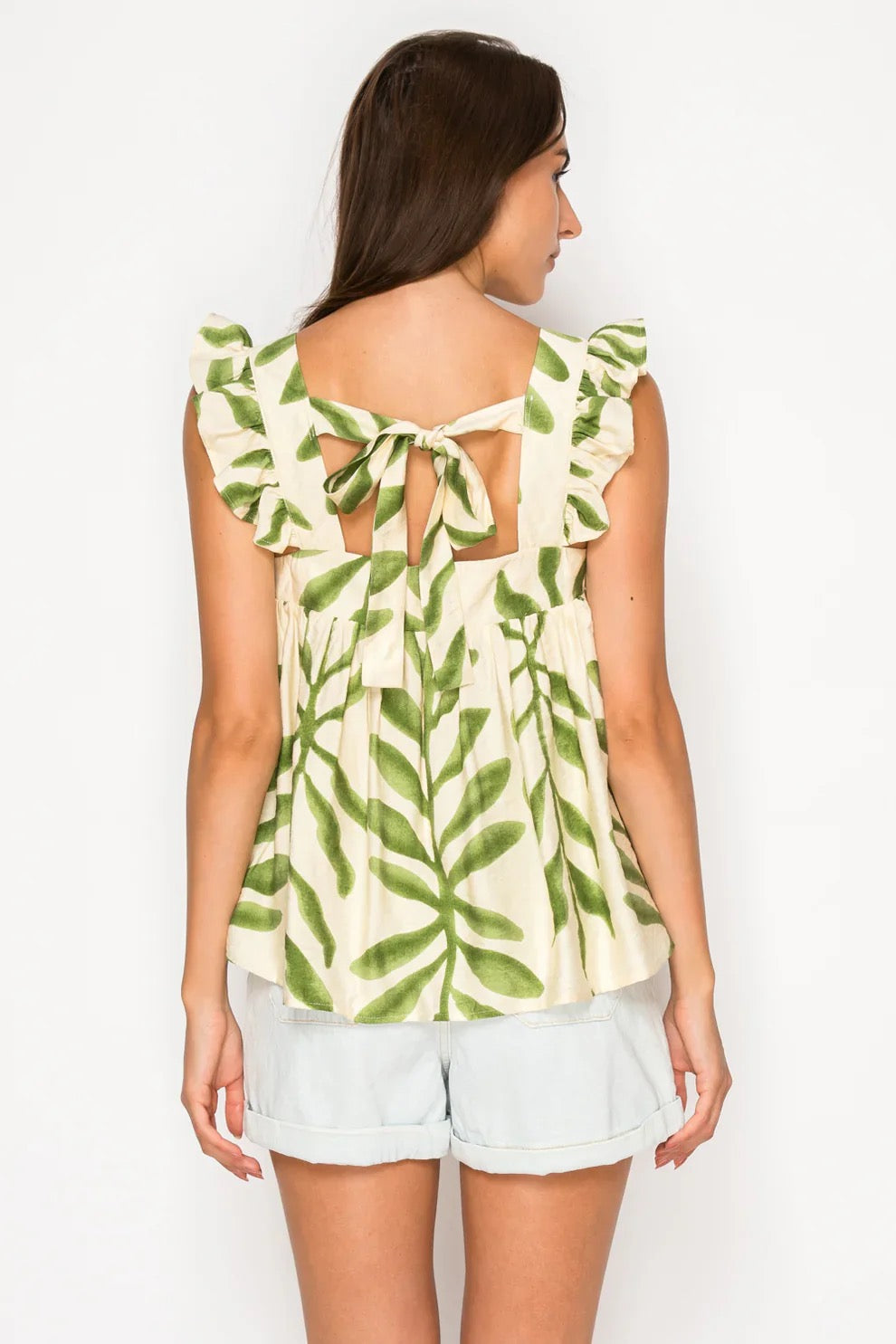 Meet Me In Santorini - Olive Fern Top