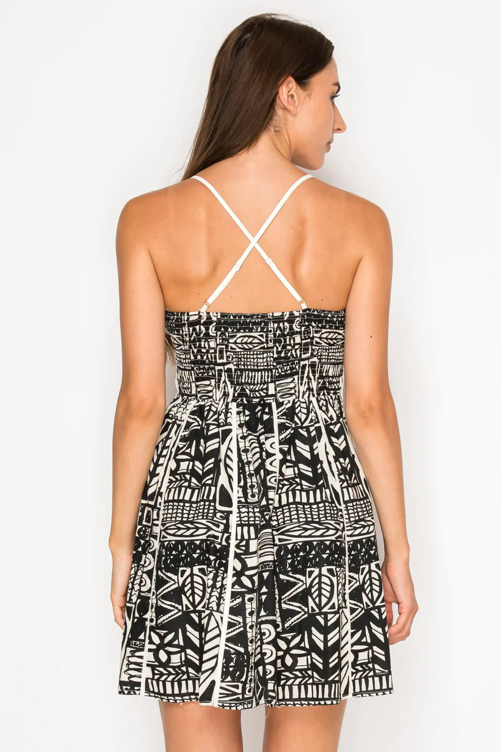 Meet Me In Santorini - Nysa's Ink Mini Dress