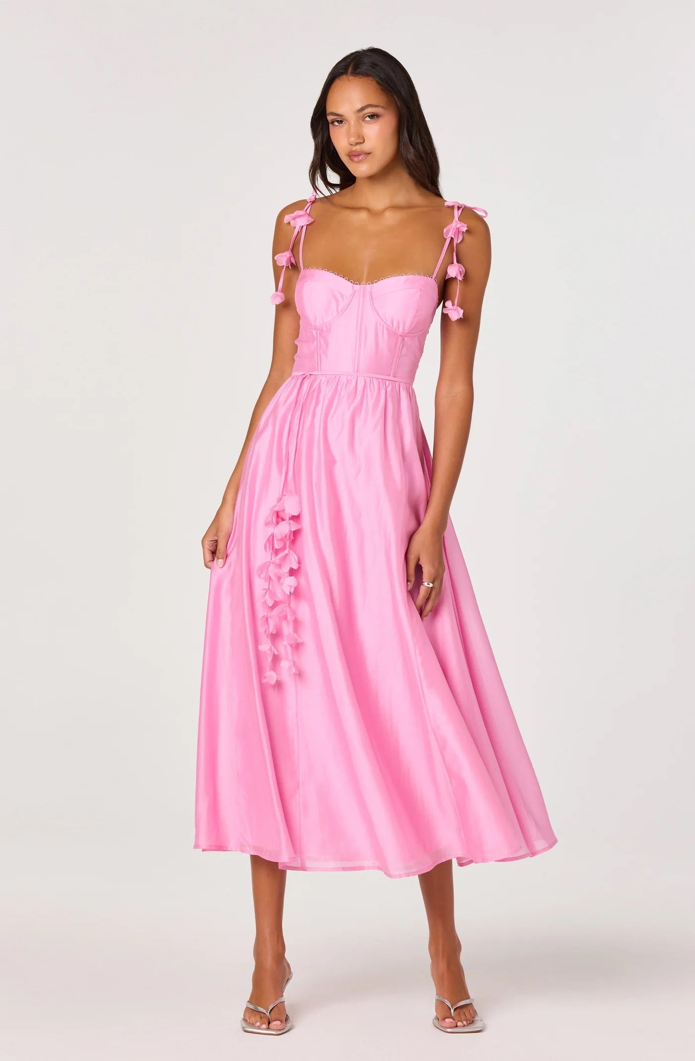 ASTR The Label - Halcyon 3D Flower Appliqué Midi Dress
