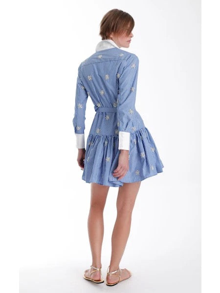Karina Grimaldi - Blue Stripes Lumi Mini Dress
