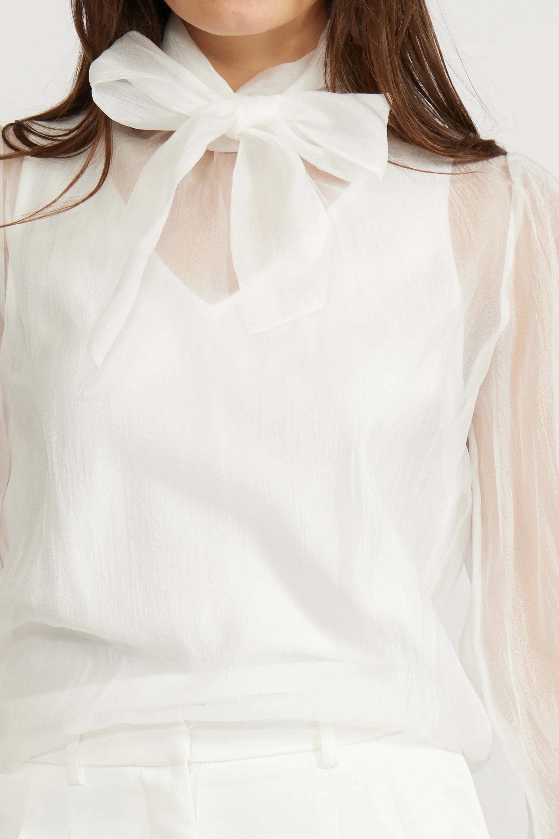 Lucy Paris - White Natasia Sheer Blouse