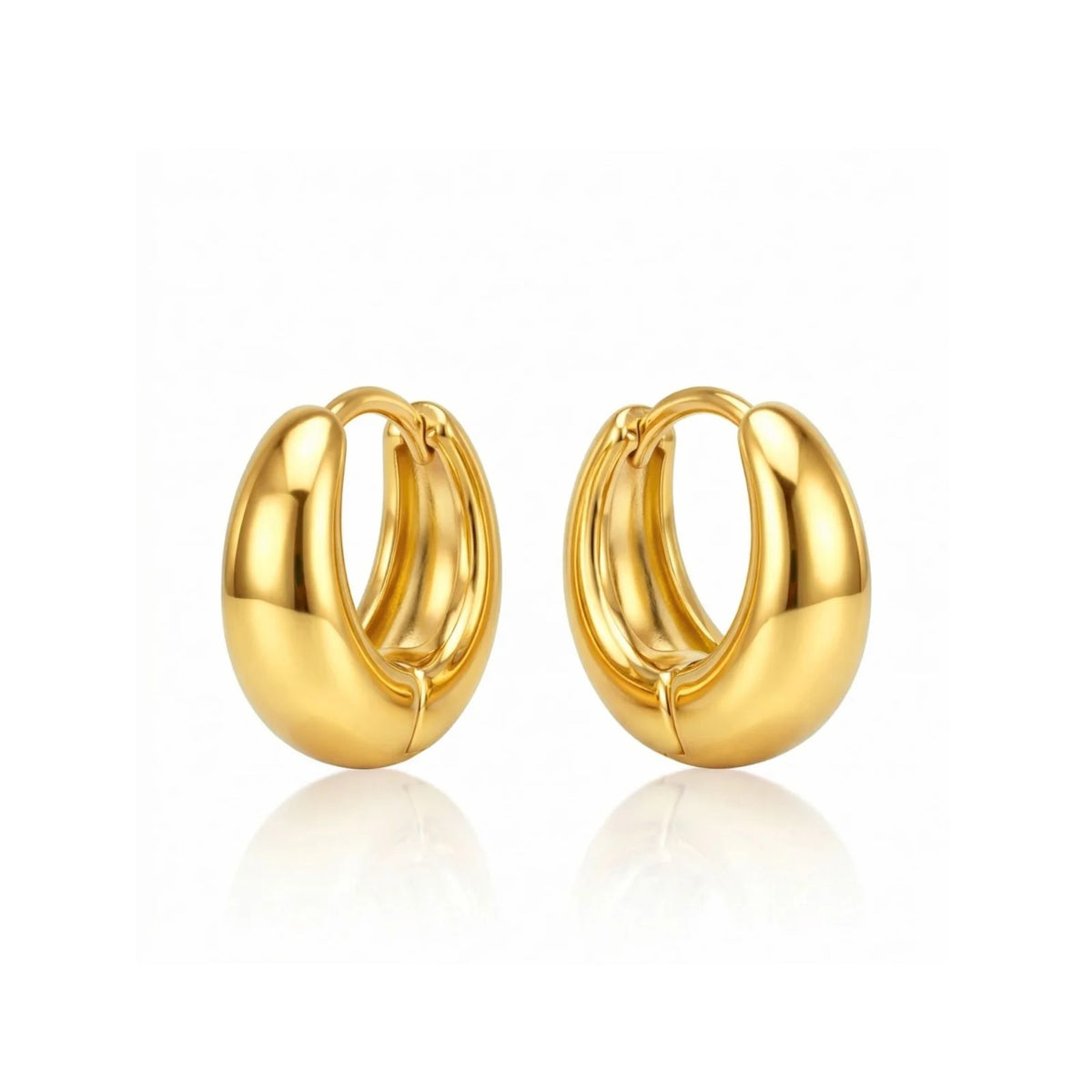 Ellie Vail - Corinne Elongated Dome Huggie Hoop Earring