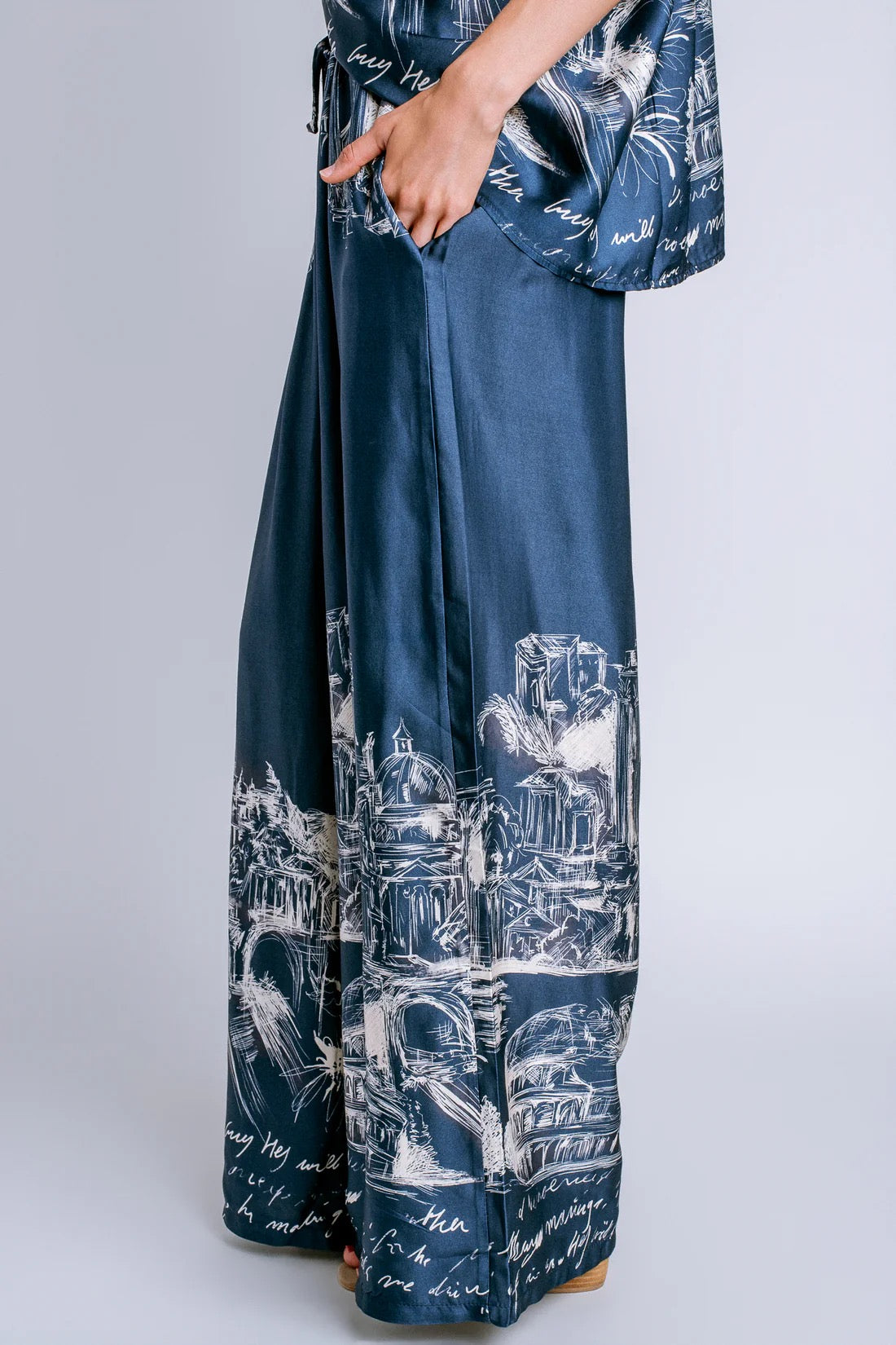 Milio Milano - Colosseum Rome Print Wide Leg Plazzo Pants
