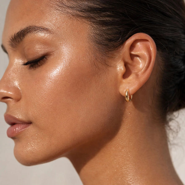 Ellie Vail - Corinne Elongated Dome Huggie Hoop Earring