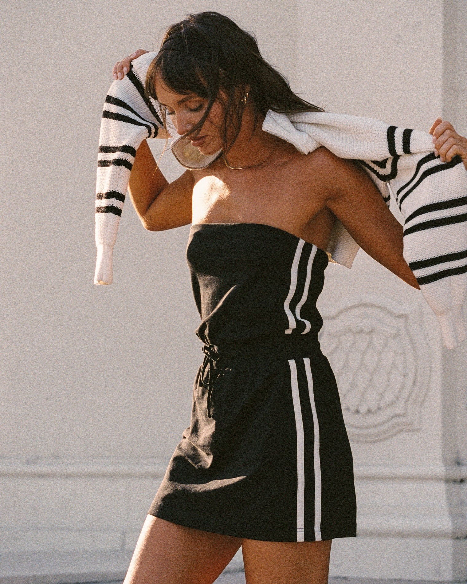 L SPACE - Black/Cream Decker Dress