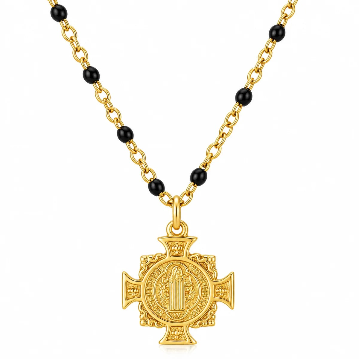 Ellie Vail - Zayla Cross Pendant Enamel Beaded Necklace