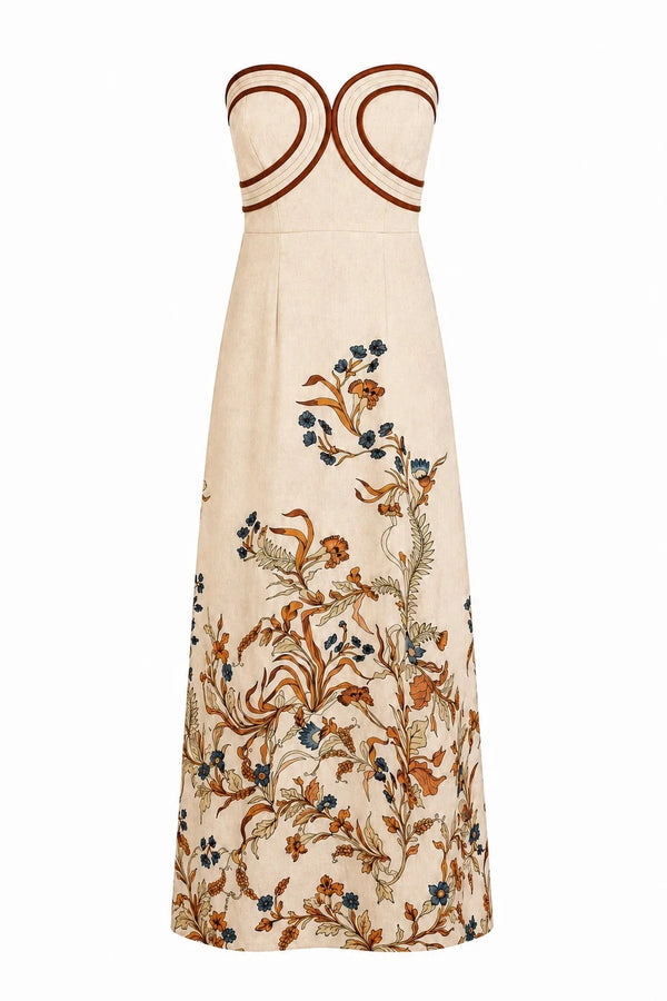 Anna Cate - Hayden Ivory Faun Strapless Midi Dress