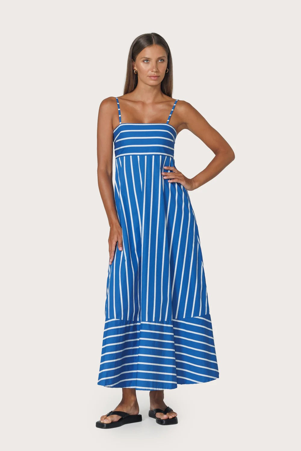 Lusana - Tashi Poplin Dress in Vacay Stripe