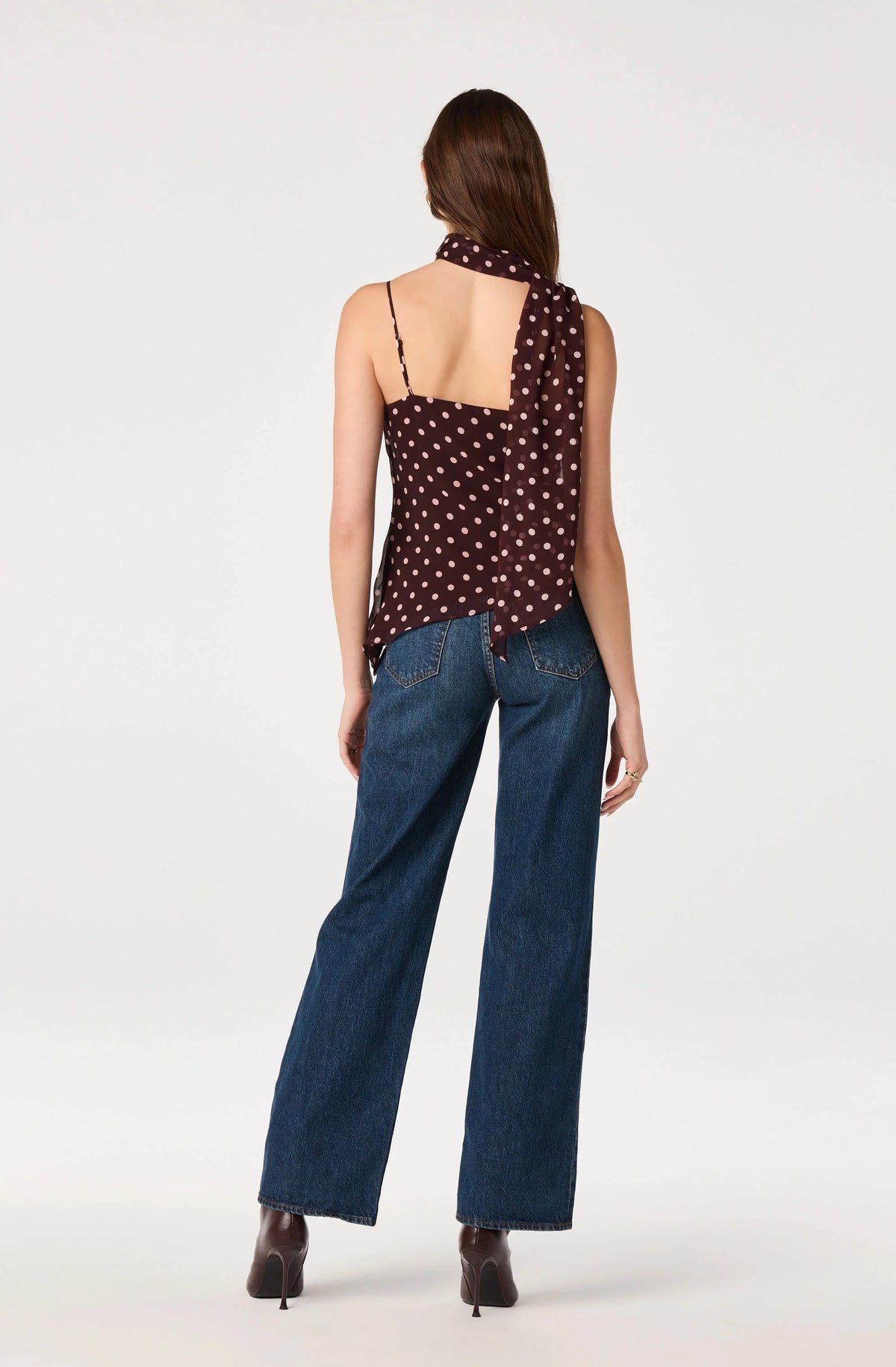 ASTR The Label - Adrie Polka Dot Scarf Top