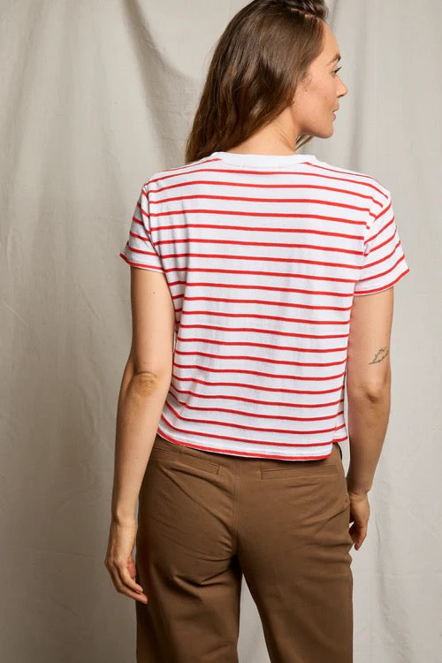 perfectwhitetee - Everett Jersey Stripe Short Sleeve Tee