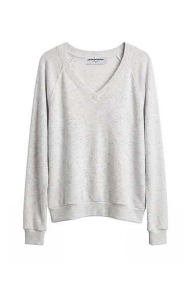 perfect white tee - Brielle Brushed Cotton Mohair V-Neck