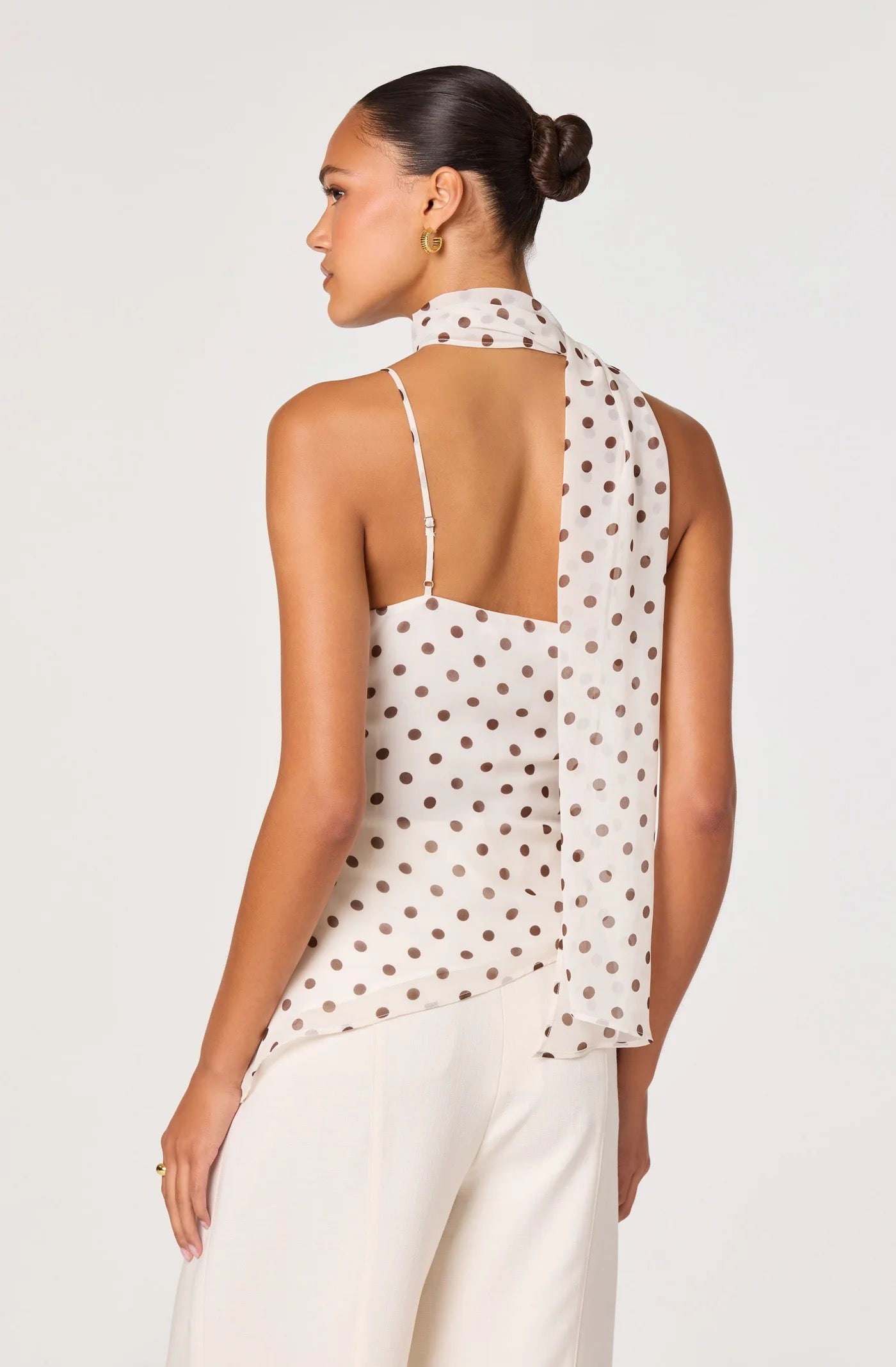 ASTR The Label - Adrie Polka Dot Detail Top