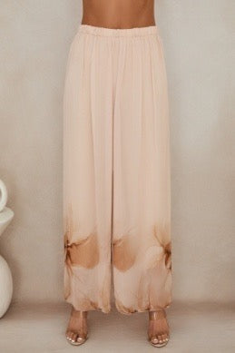 Milio Milano - Floral Print Wide Leg Silk Pants