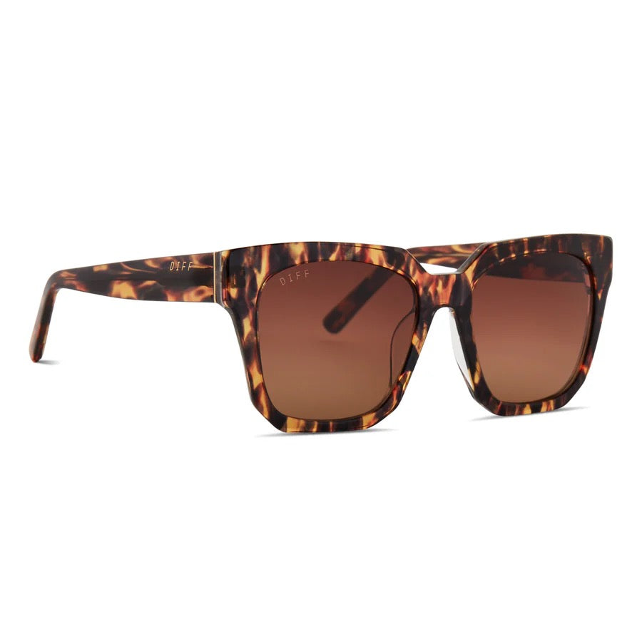 DIFF - Ariana Wild Tort + Brown Gradient Polarized Sunglasses