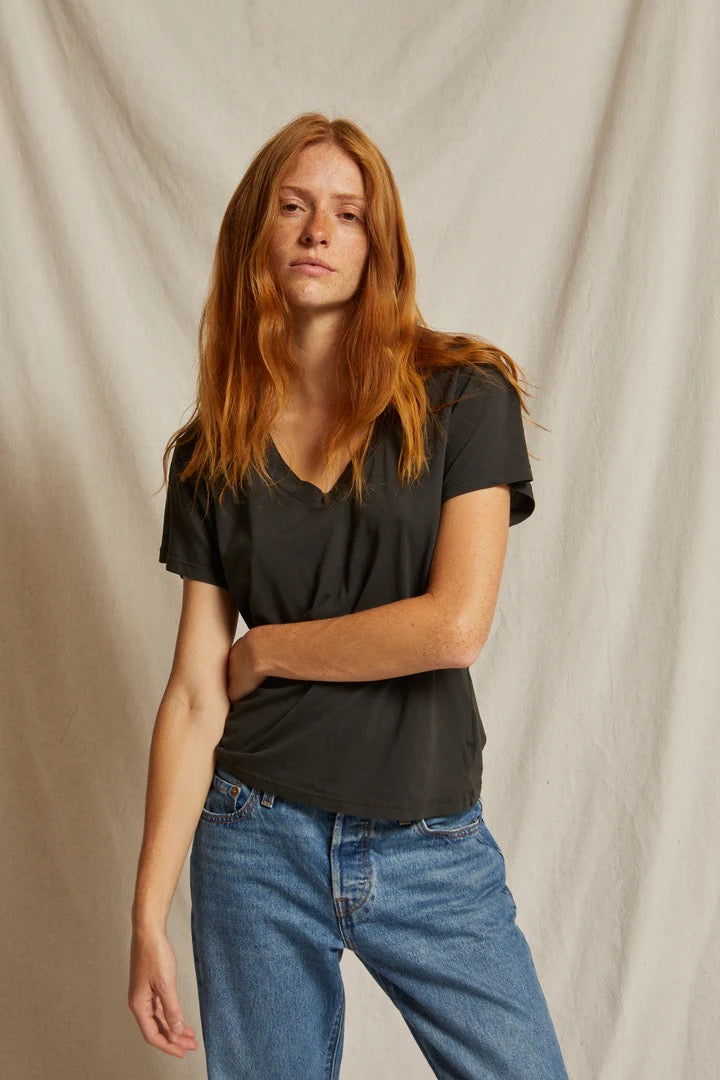 perfectwhitetee - Vintage Black Hendrix Boxy V-Neck Tee