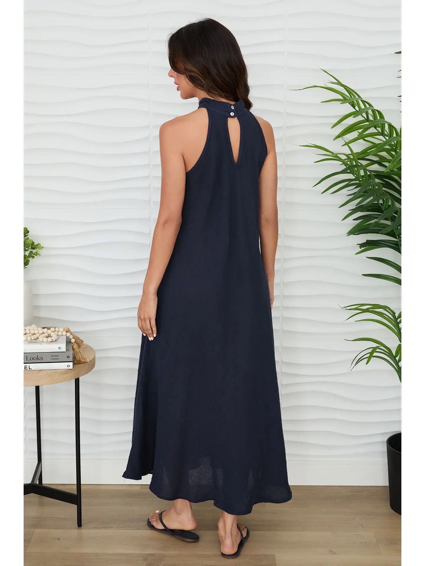 milano linen dress Milio Milano Linen Maxi Slip Dress Bo & Company
