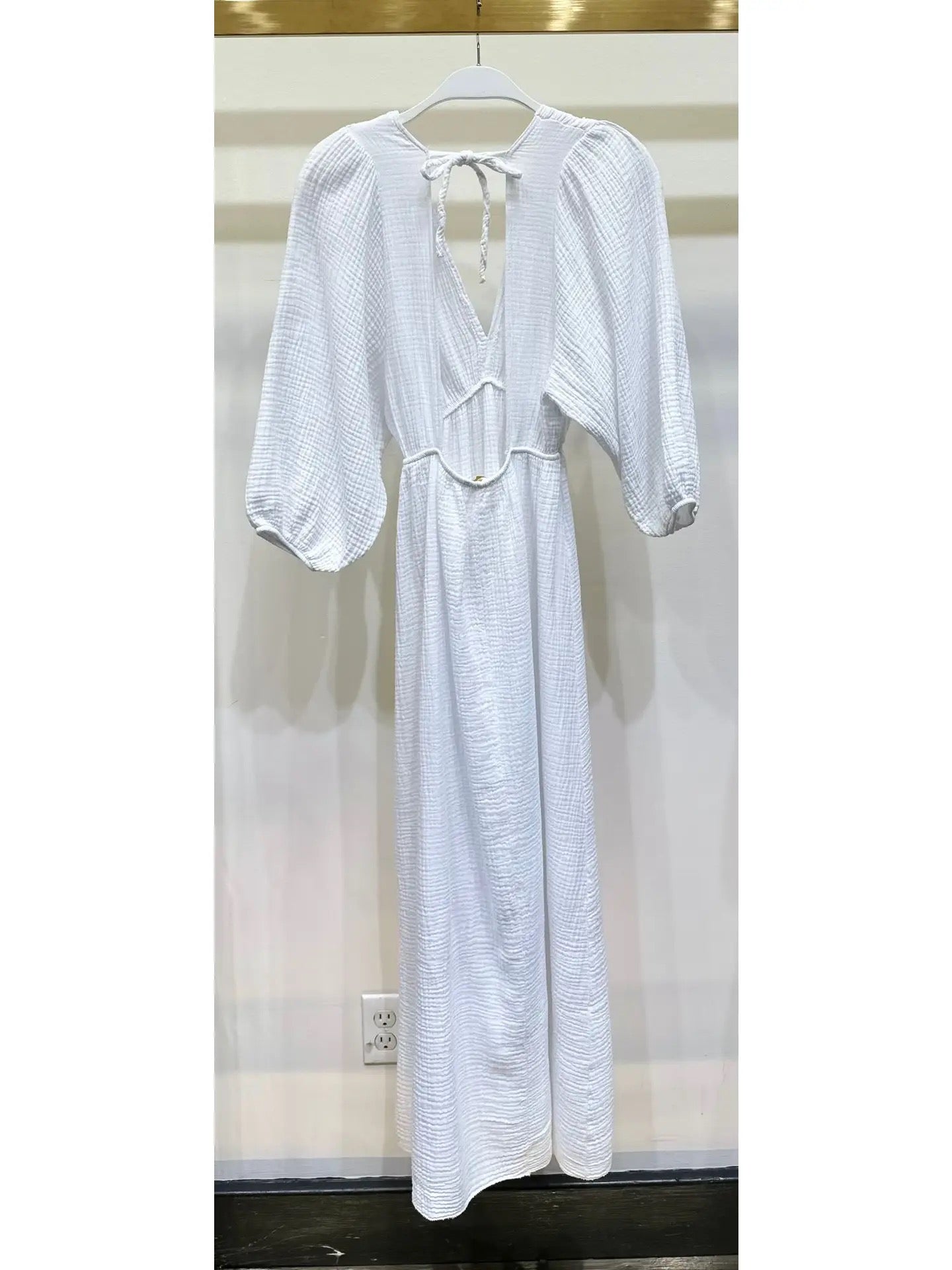 Milio Milano - Solid Deep V-Neck Maxi Dress