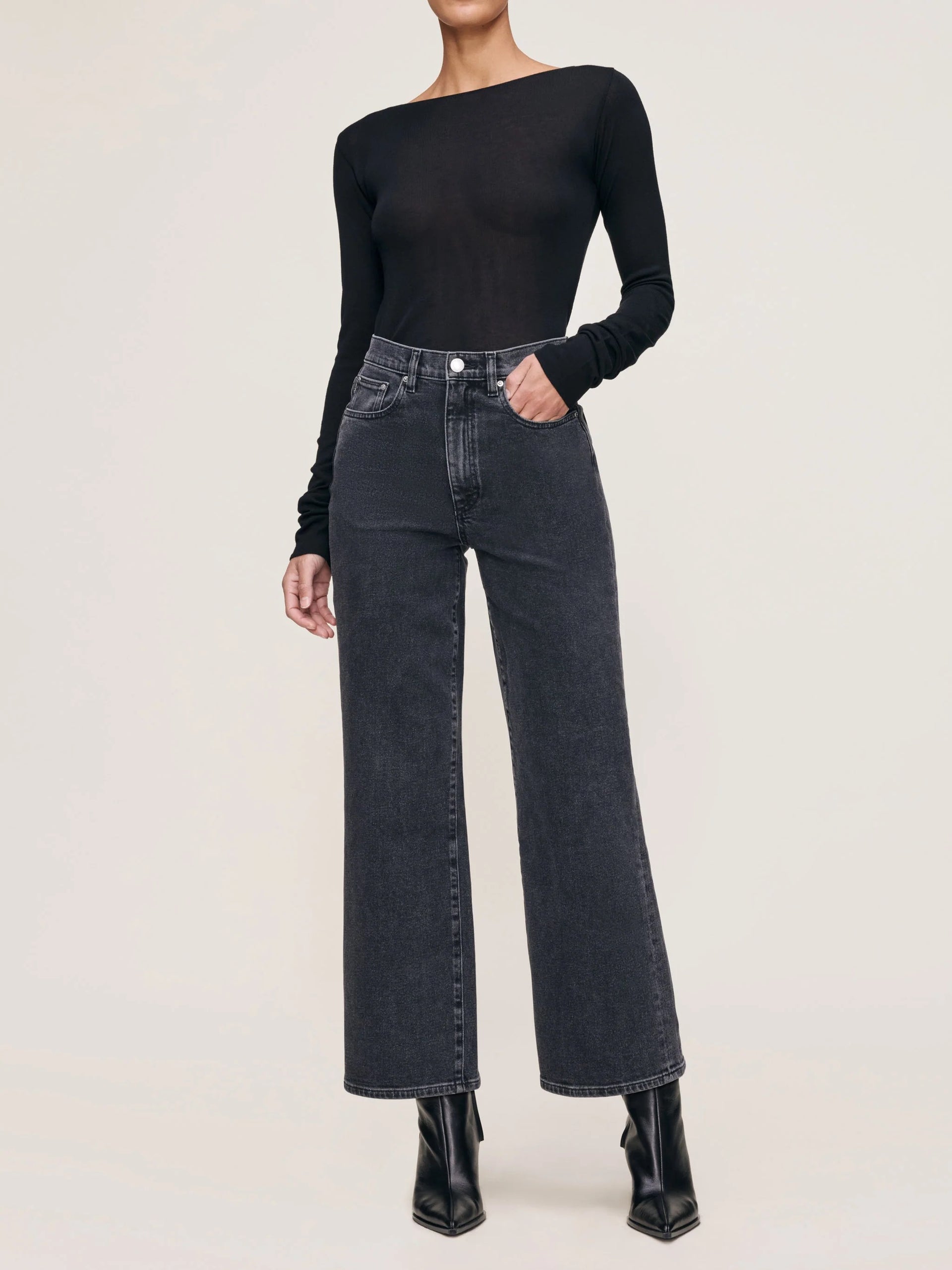 DL1961 - Nightshade Karmine Refined Wide Leg Straight Vintage