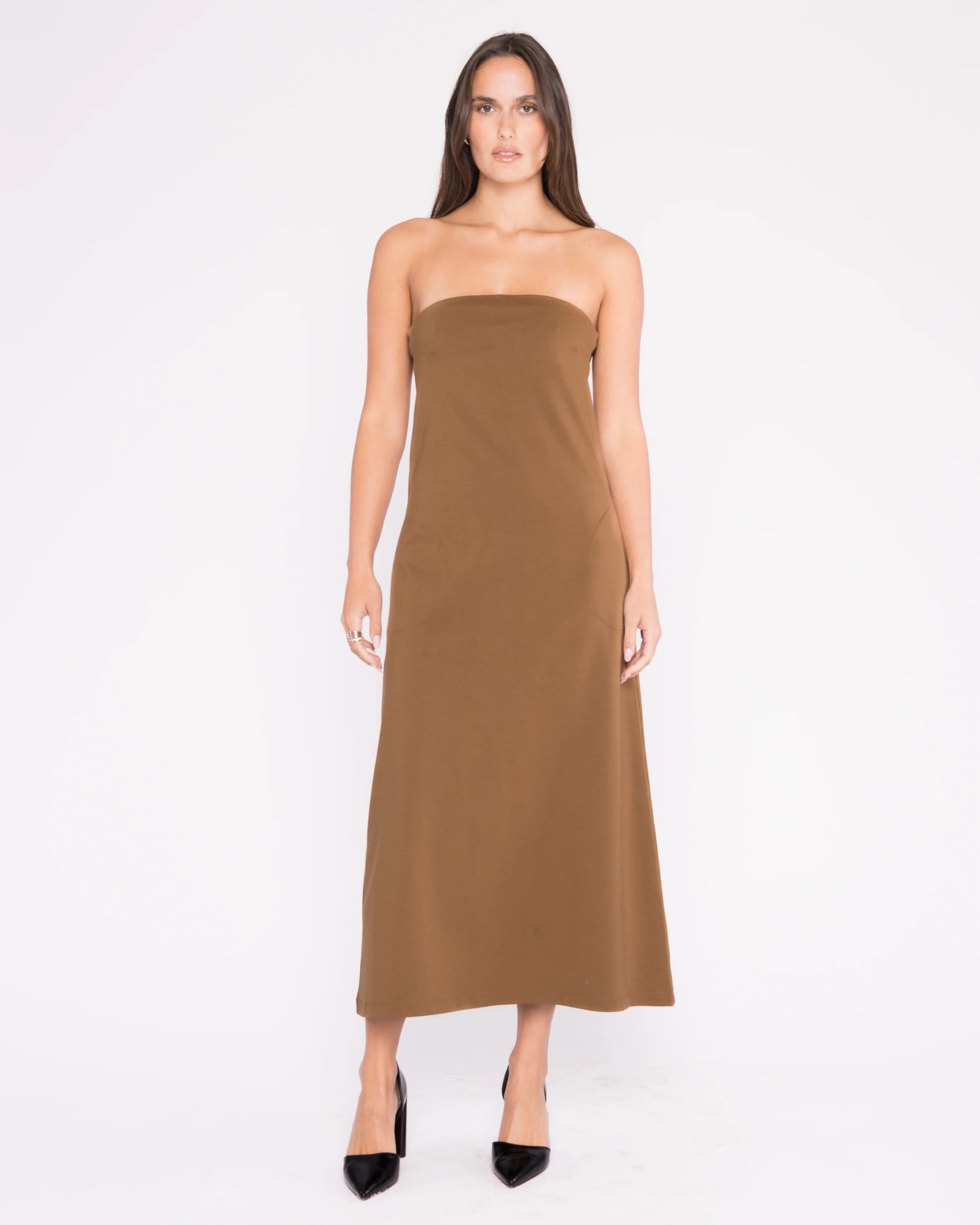 Ripley Rader - Camel Ponte Knit Perfect Dress