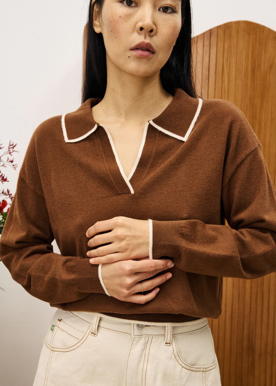 FRNCH -Triolet  Ice Brown Sweater