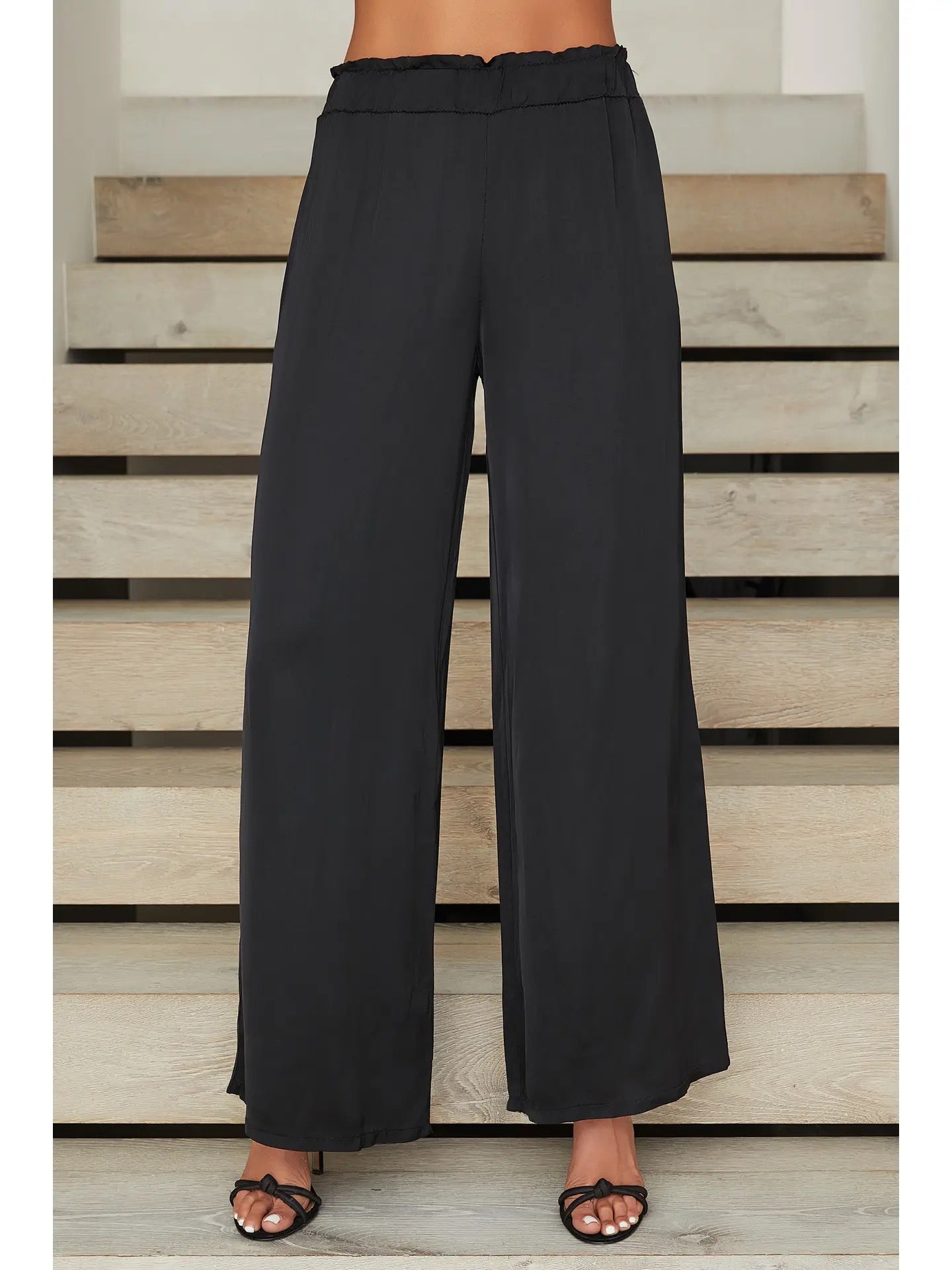 Milio Milano - Italian Silky Viscose Elastic Waist Palazzo Pant