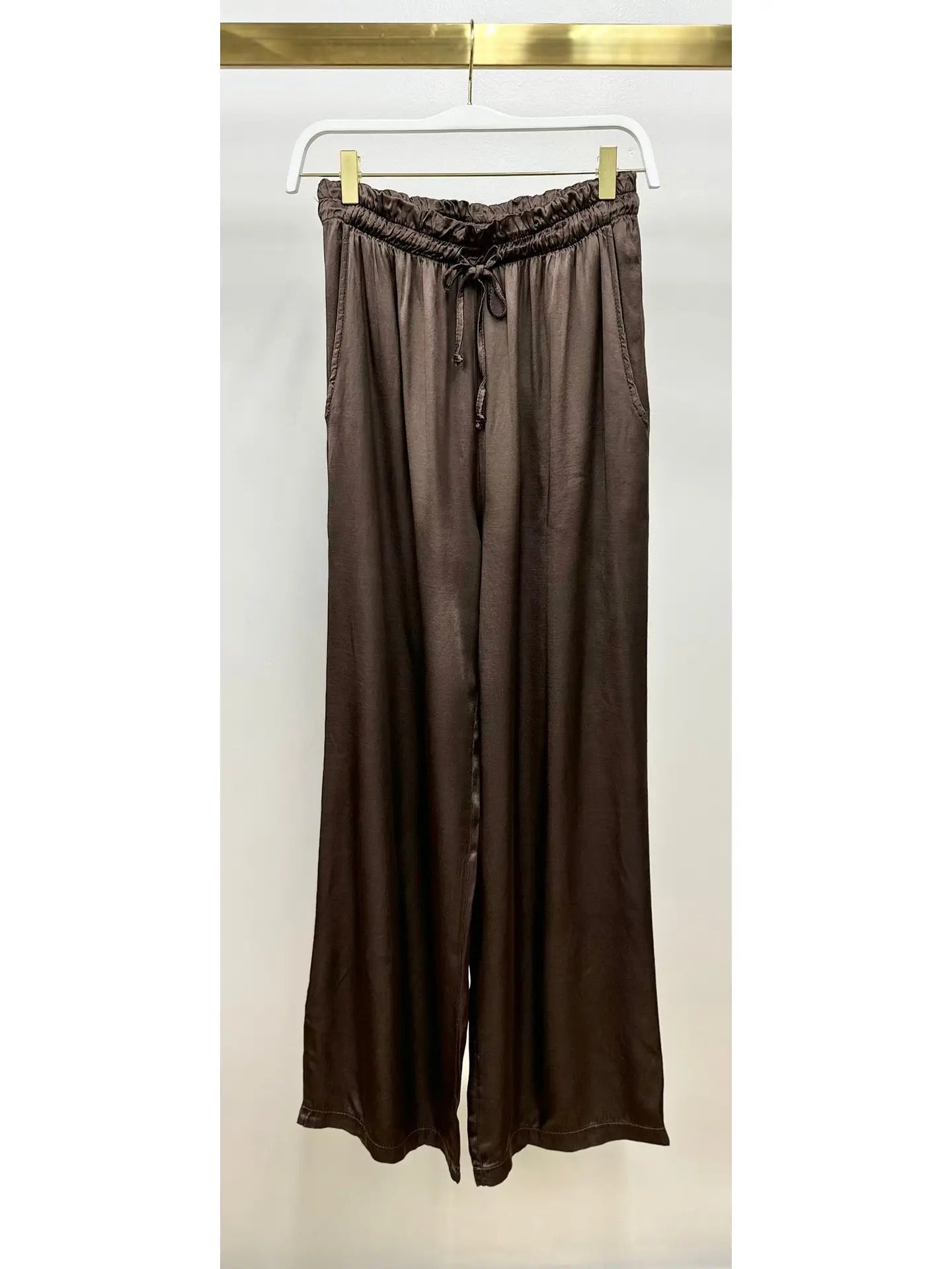 Milio Milano - Viscose Wide Leg Palazzo Pant w/ Drawstring and Pockets