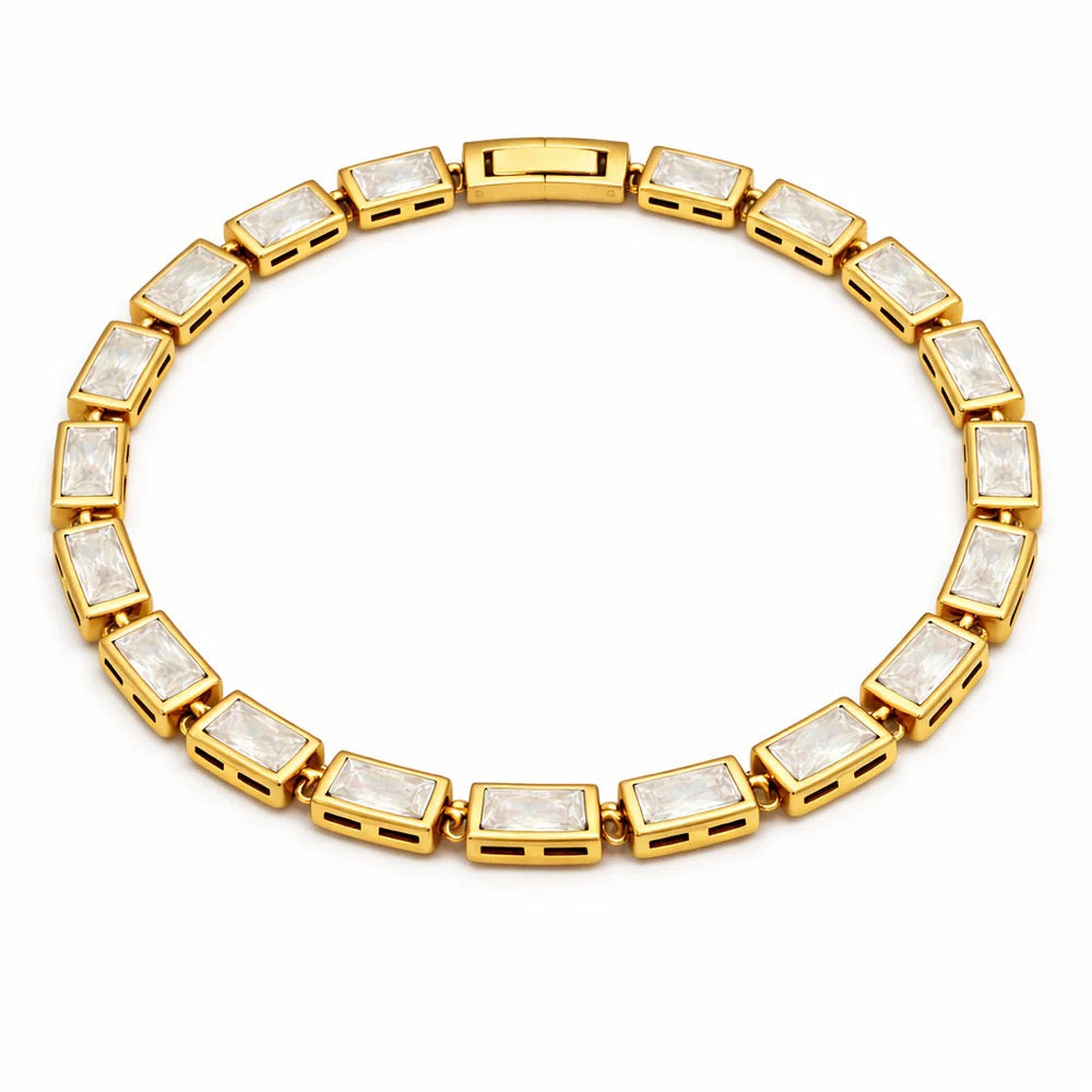 Ellie Vail - Monroe Baguette Bezel Tennis Chain Bracelet