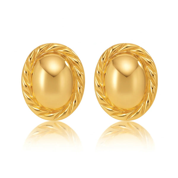 Ellie Vail - Diana Twisted Oval Button Earring