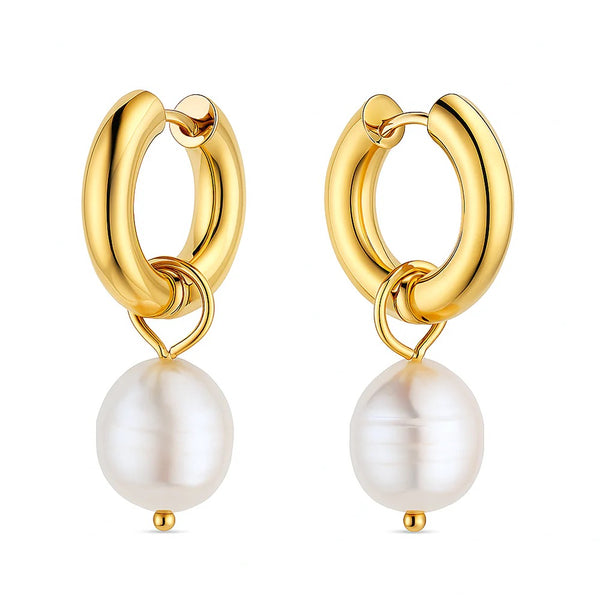 Ellie Vail - Melrose Mini Hoop Pearl Earring