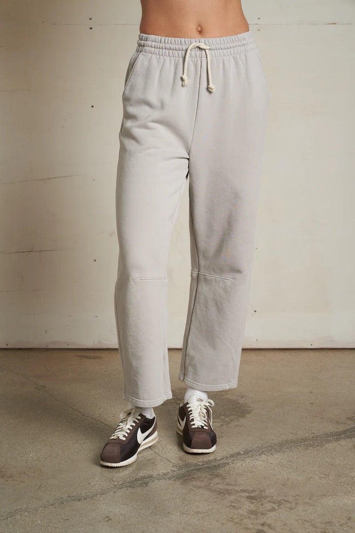 perfectwhitetee - Silver Fallon Fleece Barrel Leg Sweatpants