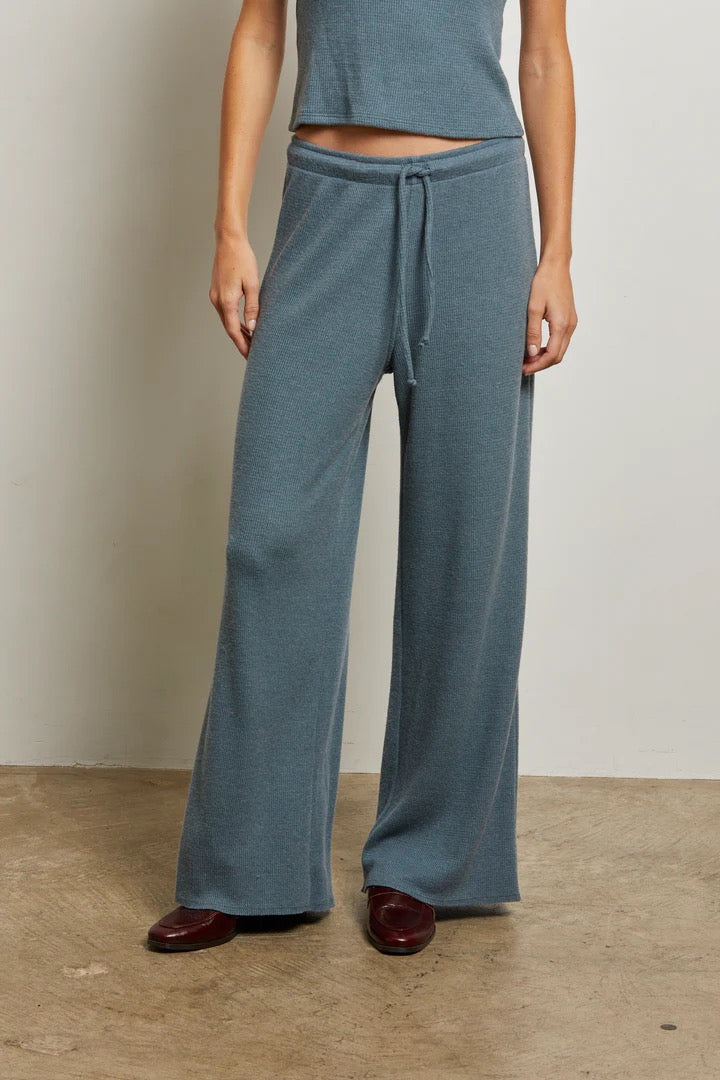 perfectwhitetee - Slate Maddie Waffle Drawstring Pant