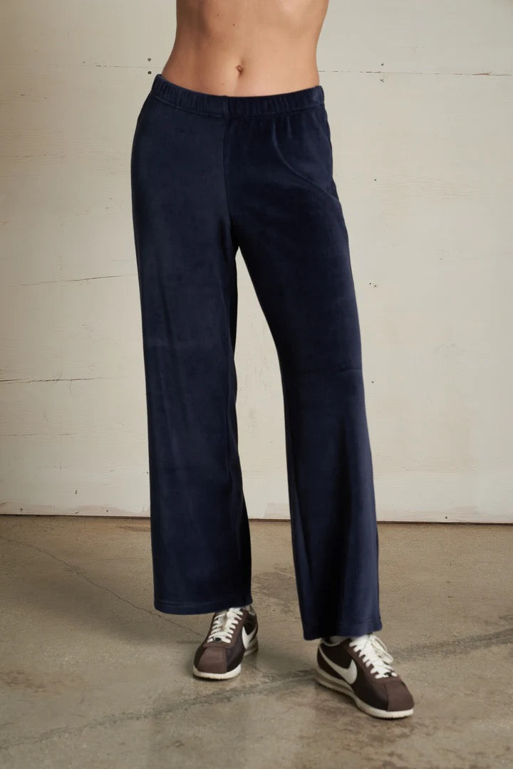 perfectwhitetee - Navy Alex Velour Pull On Sweatpants