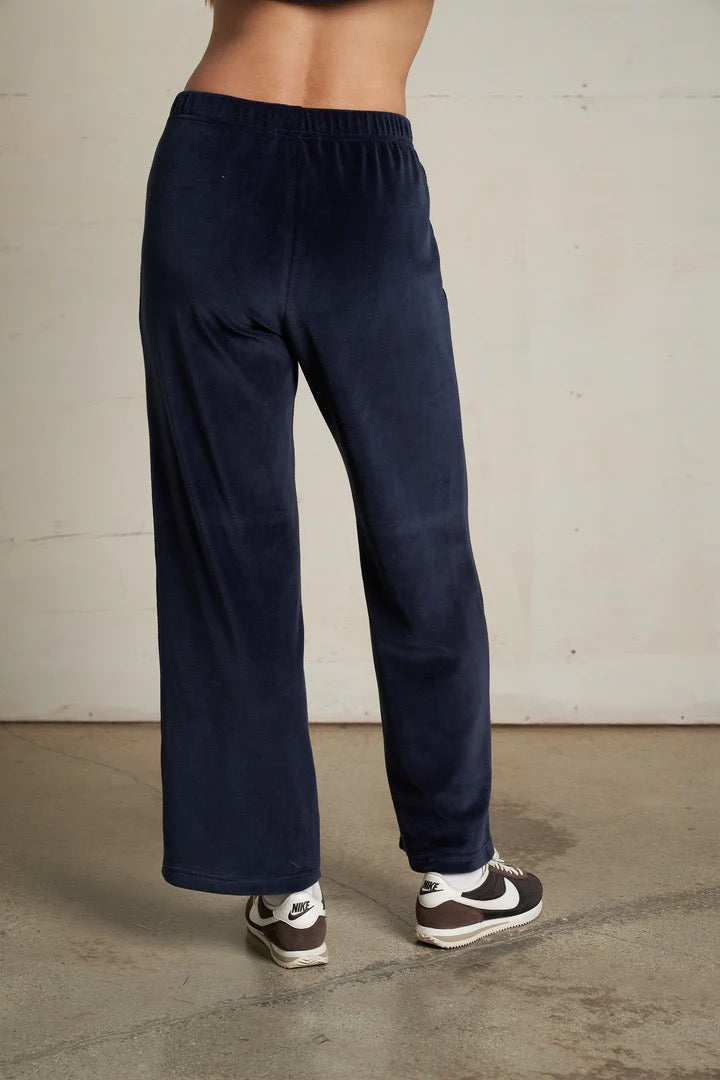 perfectwhitetee - Navy Alex Velour Pull On Sweatpants