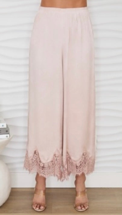 Milio Milano - Mineral Wash Lace Hem Culotte Pants