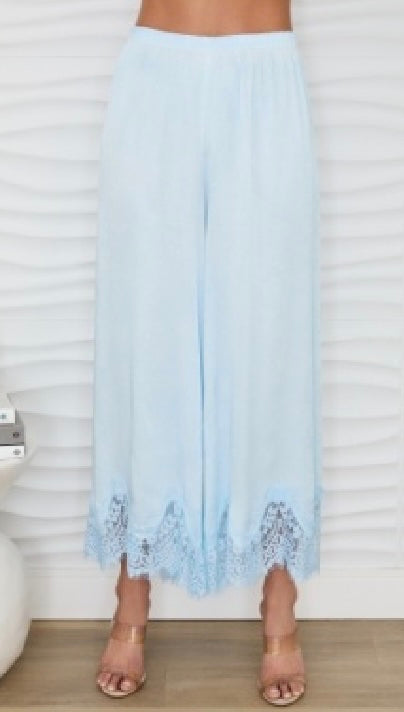 Milio Milano - Mineral Wash Lace Hem Culotte Pants